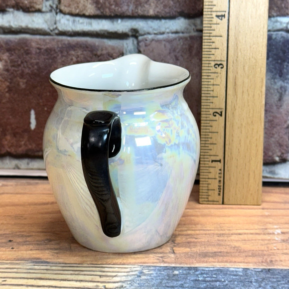 VTG Union K Czechoslovakian Lusterware Pitcher Creamer Vase Art Deco Iridescent‎ - Picture 2 of 7